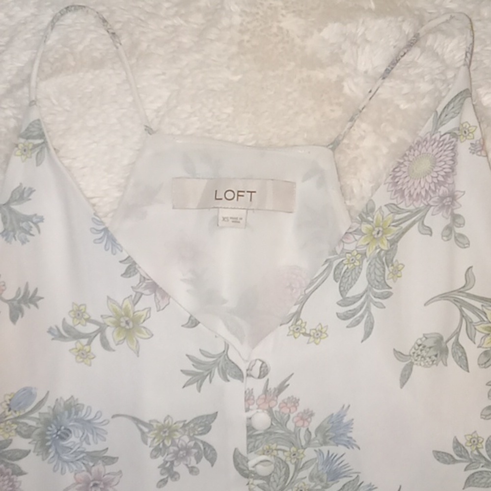 Loft spaghetti strap  floral top size XS